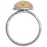 Bague argentée avec cabochon rond en jaspe paysage