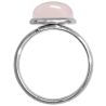 Bague argentée avec cabochon rond en quartz rose