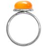 Bague argentée avec cabochon rond en cormaline