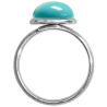 Bague argentée avec cabochon rond en howlite teintée bleu