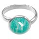 Bague argentée avec cabochon rond en amazonite