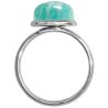 Bague argentée avec cabochon rond en amazonite