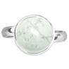 Bague argentée avec cabochon rond en howlite