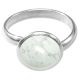 Bague argentée avec cabochon rond en howlite