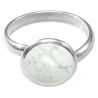 Bague argentée avec cabochon rond en howlite
