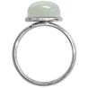 Bague argentée avec cabochon rond en pierre de lune blanche
