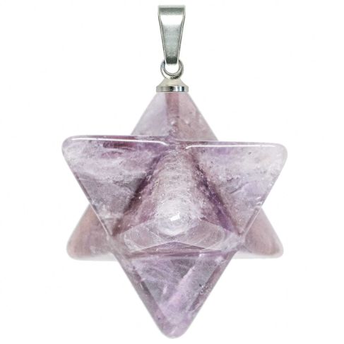 Pendentif étoile merkaba en améthyste