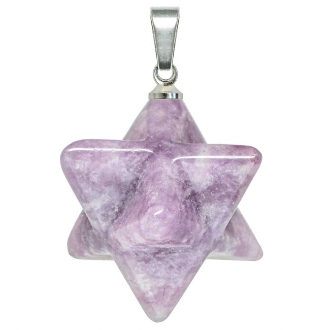 Pendentif étoile merkaba en jade lilas