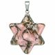 Pendentif étoile merkaba en rhodonite