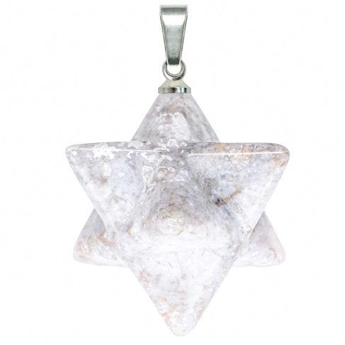 Pendentif étoile merkaba en jaspe océan