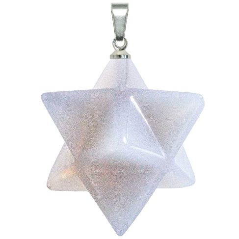 Pendentif étoile merkaba en agate grise
