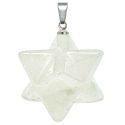 Pendentif étoile merkaba en quartz blanc