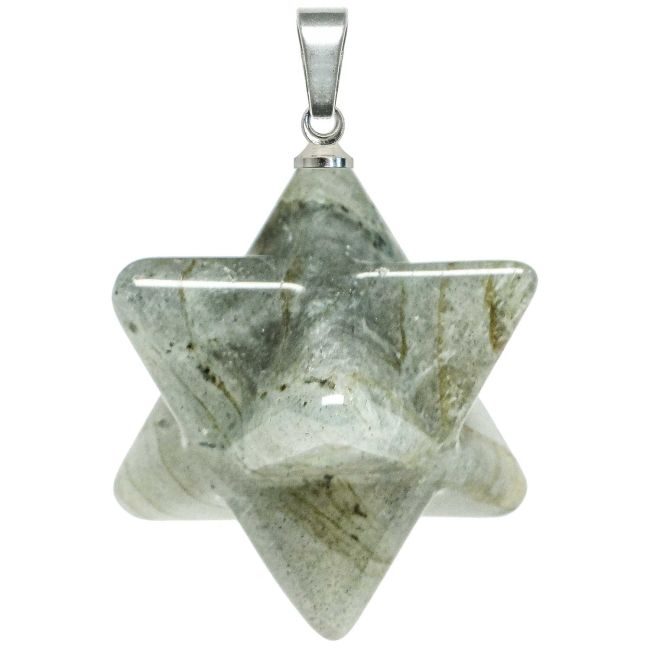 Pendentif étoile merkaba en labradorite