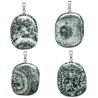 Pendentif galet plat en diorite orbiculaire