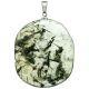 Pendentif galet plat en préhnite épidote