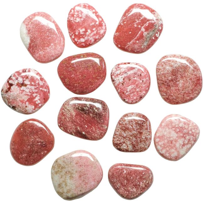 Petits galets plats thulite - Lot de 3