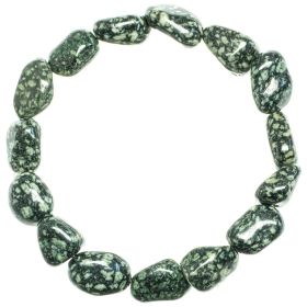 Bracelet en porphyre impérial vert - Perles pierres roulées