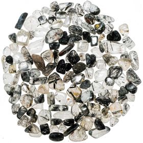 Pierres roulées quartz tourmaline - 1 à 2 cm - 50 grammes