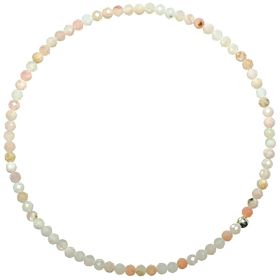 Bracelet en opale des Andes rose - Perles facetées ultra mini