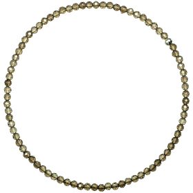 Bracelet en cristal de roche fumé - Perles facetées ultra mini