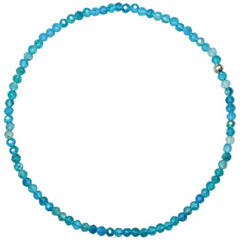 Bracelet en apatite bleue - Perles facetées ultra mini