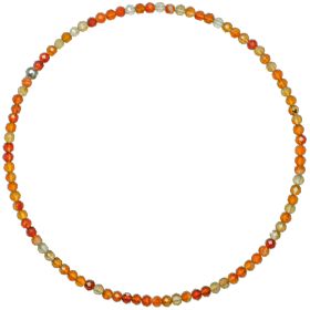 Bracelet en cornaline - Perles facetées ultra mini