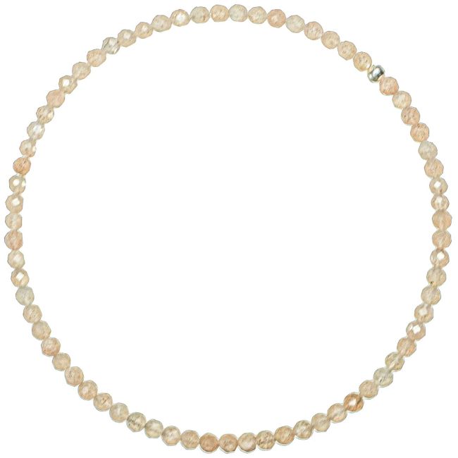 Bracelet en pierre de soleil - Perles facetées ultra mini