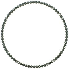 Bracelet en spinelle noire - Perles facetées ultra mini