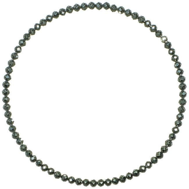 Bracelet en spinelle noire - Perles facetées ultra mini