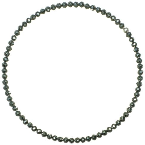 Bracelet en spinelle noire - Perles facetées ultra mini