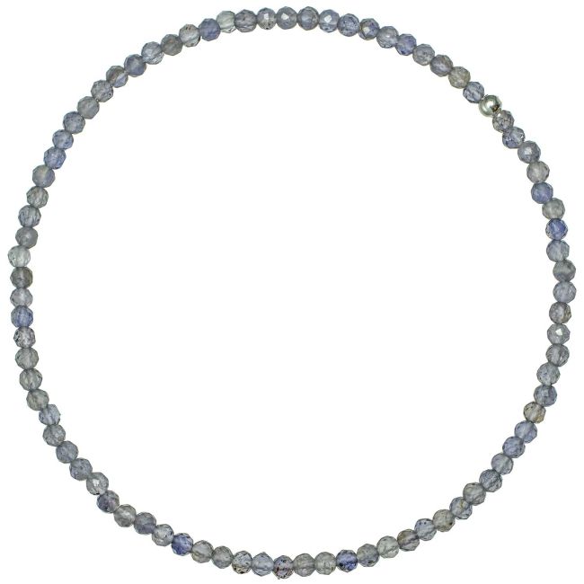 Bracelet en iolite - Perles facetées ultra mini