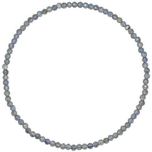 Bracelet en iolite - Perles facetées ultra mini