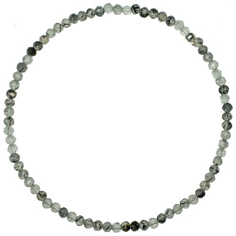Bracelet en quartz tourmaline - Perles facetées ultra mini