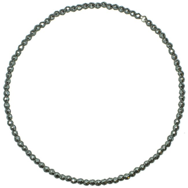 Bracelet en hématite - Perles facetées ultra mini