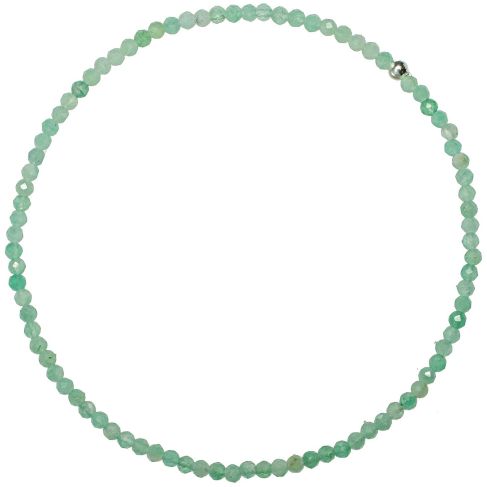 Bracelet en smaragdite - Perles facetées ultra mini
