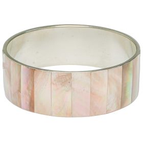 Bracelet bangle avec nacre rose