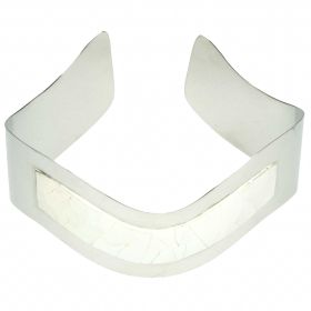 Bracelet bangle avec nacre blanche