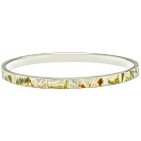 Bracelet bangle avec nacre blanche brune verte