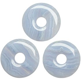 Donut Pi Chinois en calcédoine bleue pour pendentif