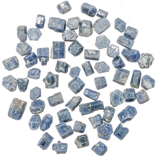 Cristaux bruts de saphir bleu - 8 à 12 mm - Lot de 3