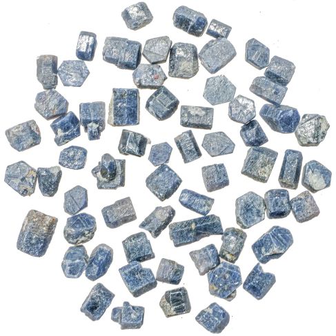 Cristaux bruts de saphir bleu - 8 à 12 mm - Lot de 3