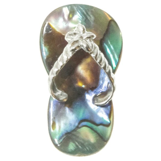 Pendentif tong en nacre abalone paua