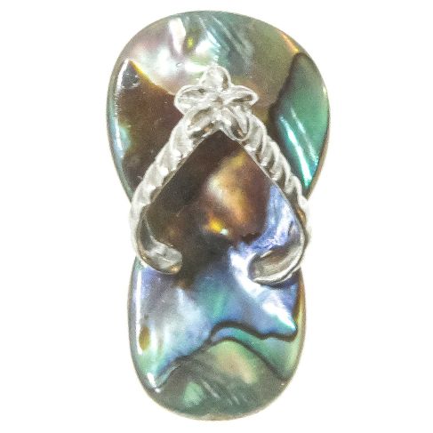 Pendentif tong en nacre abalone paua