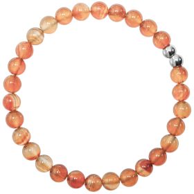 Bracelet en cornaline - perles rondes 6 mm