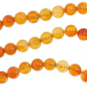 Bracelet en cornaline - perles rondes 10 mm