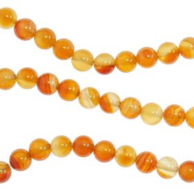 Bracelet en cornaline - perles rondes 8 mm