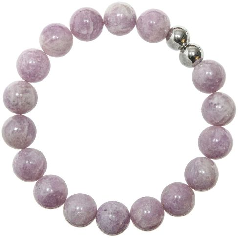 Bracelet en lépidolite - Perles rondes 10 mm