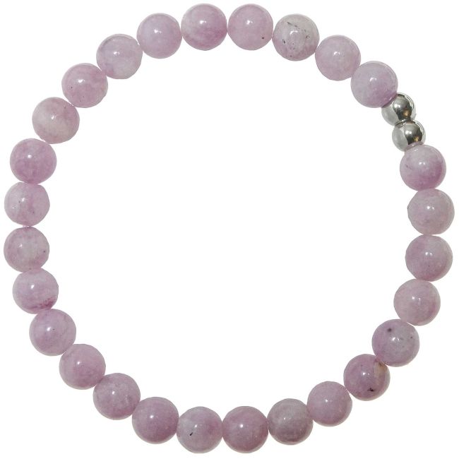 Bracelet en lépidolite - Perles rondes 6 mm