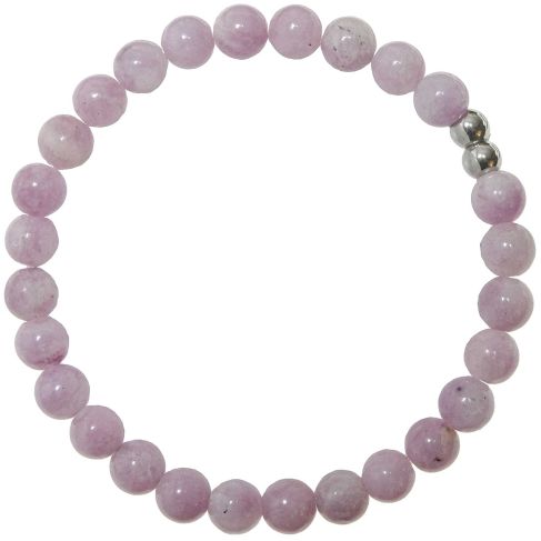 Bracelet en lépidolite - Perles rondes 6 mm