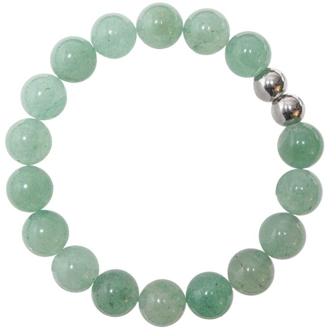 Bracelet en aventurine verte - Perles rondes 10 mm